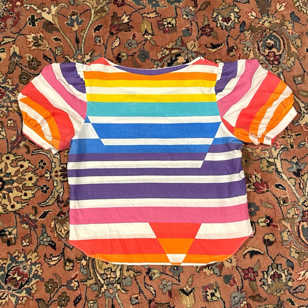 Vintage 80’s Carrie Beene Rainbow Shirt Size 9/10 Small